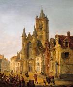 unknow artist Gent. Blick auf St. Bavo im Herzen der Altstadt china oil painting reproduction